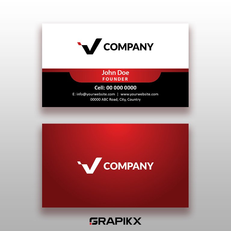 Red Creative business card template