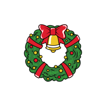 Christmas Green Circle Garland with Bell