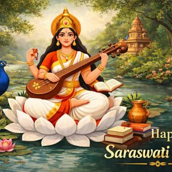 beautiful saraswati puja free image for festival post