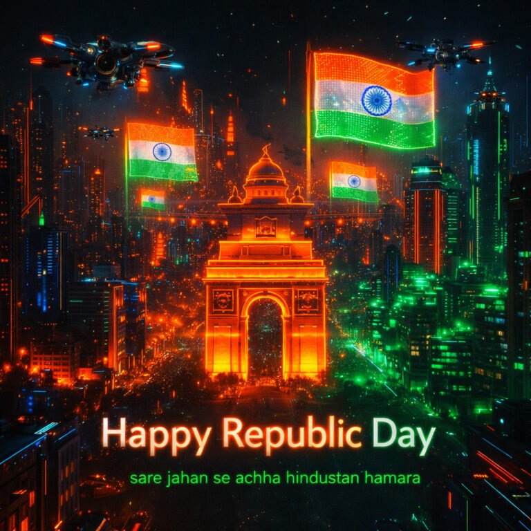 Futuristic Cyberpunk India – Republic Day Digital Artwork