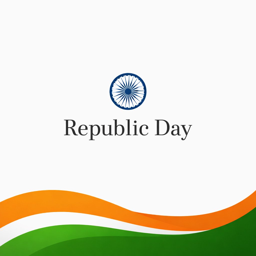 Minimal Republic Day Vector Design – Clean Social Media Post