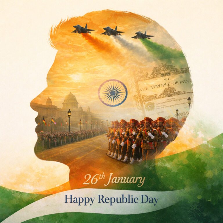 Double Exposure Republic Day Art – 26 January Tribute Image