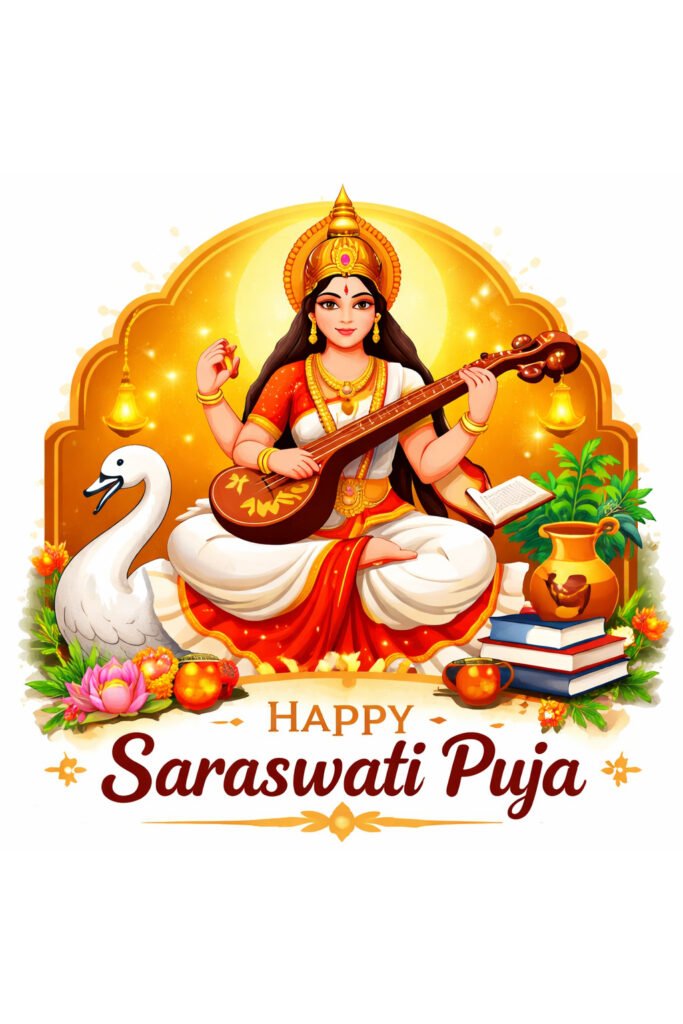 basant panchami saraswati puja festive image