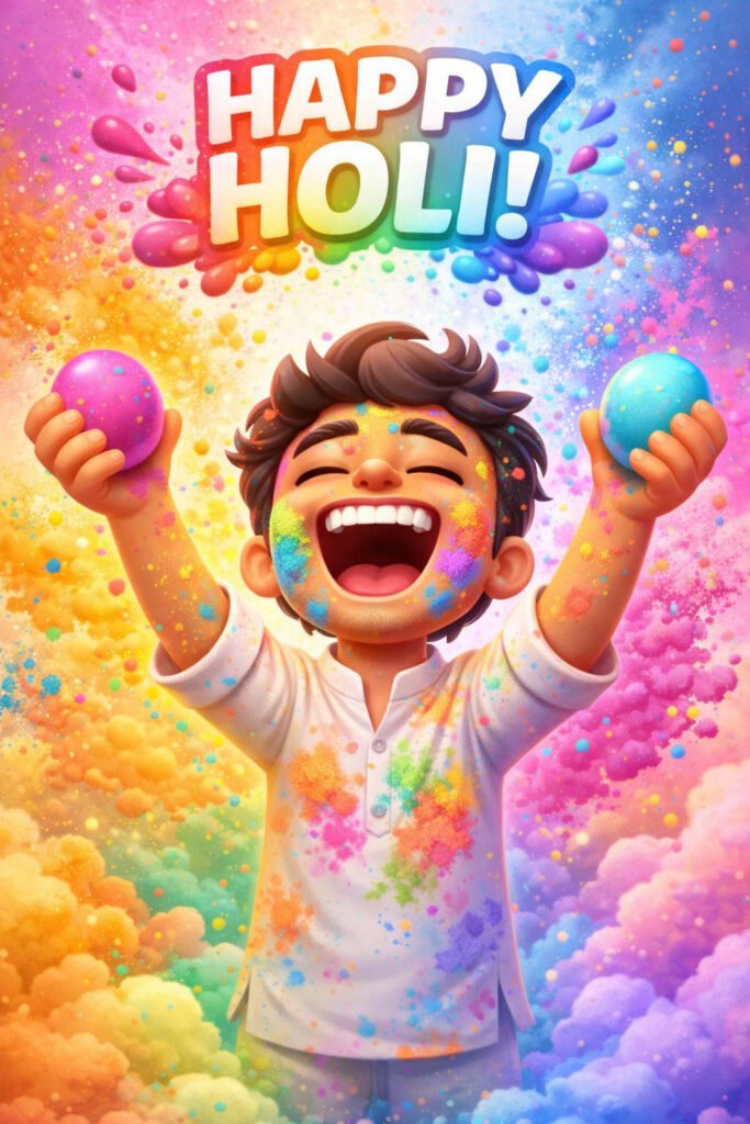 Festive Holi Colors Artistic Image