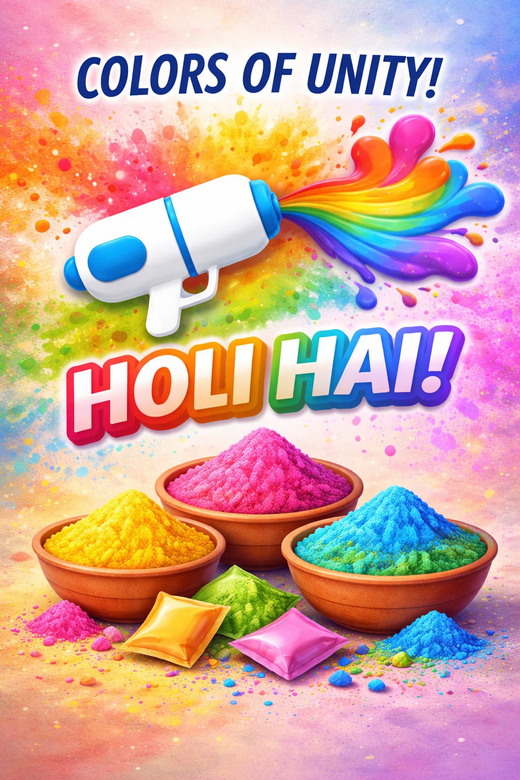 Holi Festival Bright Color Art Design