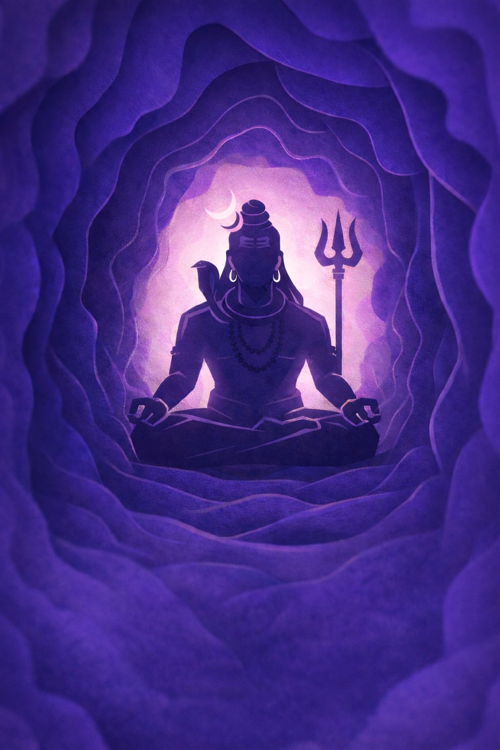 Paper Cut Style Lord Shiva Meditating – Spiritual Festival Artwork-grapikx