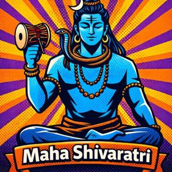 Pop Art Lord Shiva with Damru – Maha Shivaratri Festival Design-grapikx