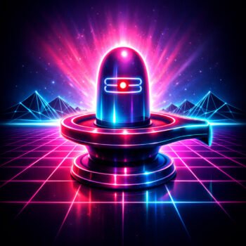 Shiva Lingam Neon Art Wallpaper – Modern Mahadev Digital Design-grapikx