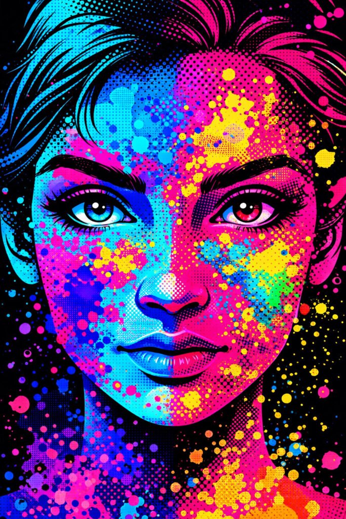 Holi Festival Colorful Face